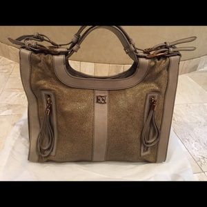 Vintage Cream and Beige Escada Stingray Bag Purse